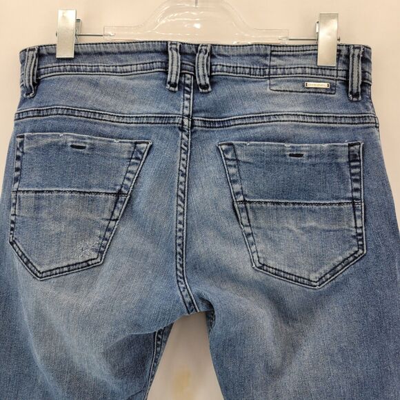 Diesel Jeans Mens 30x32 Thommer Slim Skinny Very Distressed Holes Rock And Roll - Picture 8 of 14
